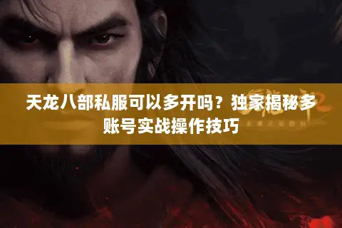天龙八部私服可以多开吗？独家揭秘多账号实战操作技巧