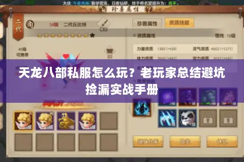 天龙八部私服怎么玩?老玩家总结避坑捡漏实战手册 天龙八部私服怎么玩?老玩家总结避坑捡漏实战手册