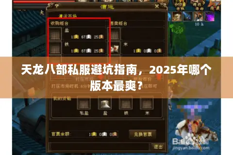 天龙八部私服避坑指南,2025年哪个版本最爽? 天龙八部私服避坑指南,2025年哪个版本最爽?