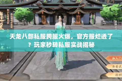 天龙八部私服跨服火爆，官方服烂透了？玩家秒转私服实战揭秘
