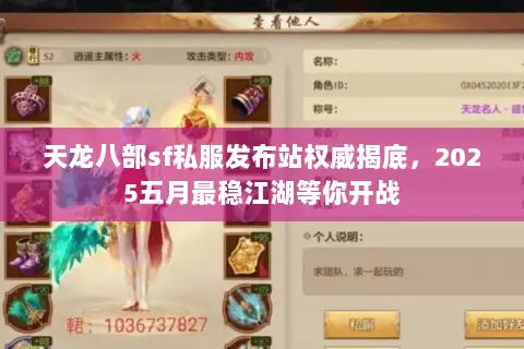 天龙八部sf私服发布站权威揭底，2025五月最稳江湖等你开战