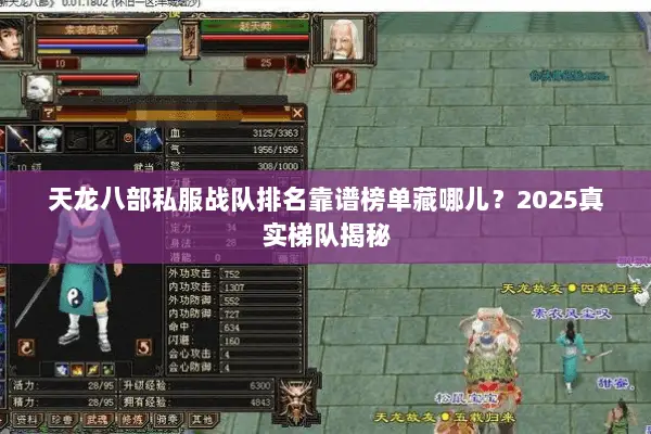 天龙八部私服战队排名靠谱榜单藏哪儿？2025真实梯队揭秘
