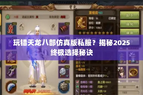 玩错天龙八部仿真版私服?揭秘2025终极选择秘诀 玩错天龙八部仿真版私服?揭秘2025终极选择秘诀