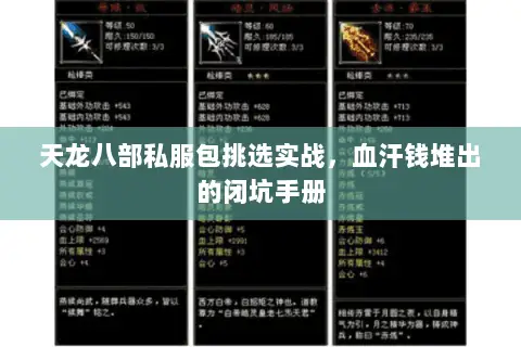 天龙八部私服包挑选实战,血汗钱堆出的闭坑手册 天龙八部私服包挑选实战,血汗钱堆出的闭坑手册