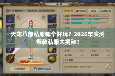 天龙八部私服哪个好玩?2025年实测爆款私服大揭秘! 天龙八部私服哪个好玩?2025年实测爆款私服大揭秘!