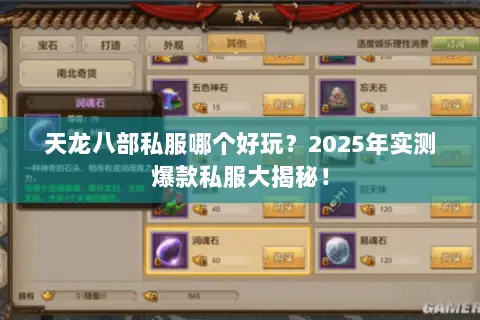 天龙八部私服哪个好玩?2025年实测爆款私服大揭秘! 天龙八部私服哪个好玩?2025年实测爆款私服大揭秘!