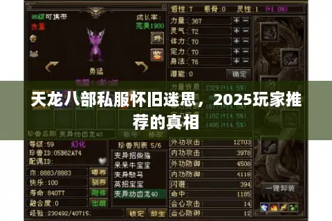 天龙八部私服怀旧迷思，2025玩家推荐的真相