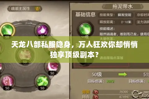 天龙八部私服隐身,万人狂欢你却悄悄独享顶级副本? 天龙八部私服隐身,万人狂欢你却悄悄独享顶级副本?