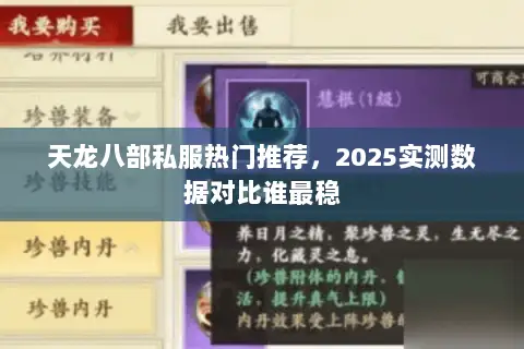 天龙八部私服热门推荐,2025实测数据对比谁最稳 天龙八部私服热门推荐,2025实测数据对比谁最稳