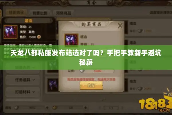 天龙八部私服发布站选对了吗?手把手教新手避坑秘籍 天龙八部私服发布站选对了吗?手把手教新手避坑秘籍
