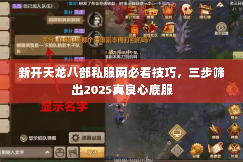 新开天龙八部私服网必看技巧,三步筛出2025真良心底服 新开天龙八部私服网必看技巧,三步筛出2025真良心底服