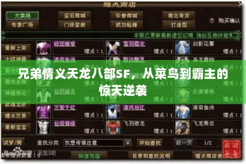 兄弟情义天龙八部SF,从菜鸟到霸主的惊天逆袭 兄弟情义天龙八部SF,从菜鸟到霸主的惊天逆袭