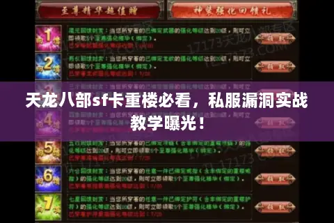 天龙八部sf卡重楼必看,私服漏洞实战教学曝光! 天龙八部sf卡重楼必看,私服漏洞实战教学曝光!