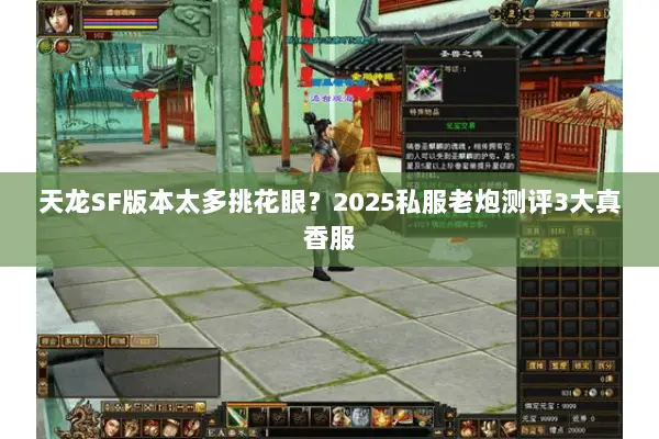 天龙SF版本太多挑花眼?2025私服老炮测评3大真香服 天龙SF版本太多挑花眼?2025私服老炮测评3大真香服