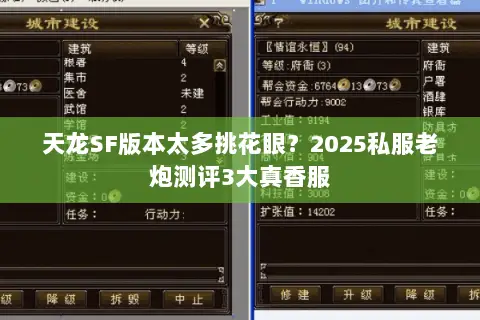天龙SF版本太多挑花眼?2025私服老炮测评3大真香服 天龙SF版本太多挑花眼?2025私服老炮测评3大真香服