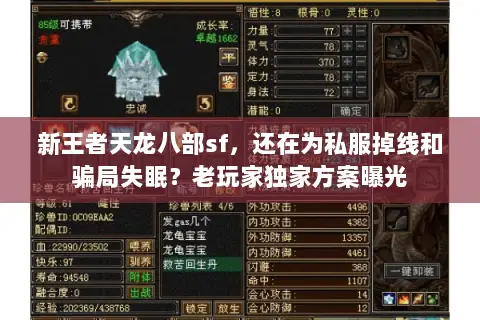 新王者天龙八部sf,还在为私服掉线和骗局失眠?老玩家独家方案曝光 新王者天龙八部sf,还在为私服掉线和骗局失眠?老玩家独家方案曝光