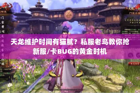 天龙维护时间有猫腻?私服老鸟教你抢新服/卡BUG的黄金时机 天龙维护时间有猫腻?私服老鸟教你抢新服/卡BUG的黄金时机