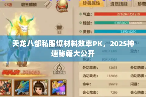 天龙八部私服爆材料效率PK,2025神速秘籍大公开 天龙八部私服爆材料效率PK,2025神速秘籍大公开