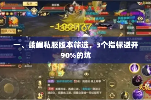 一、峨嵋私服版本筛选,3个指标避开90%的坑 一、峨嵋私服版本筛选,3个指标避开90%的坑
