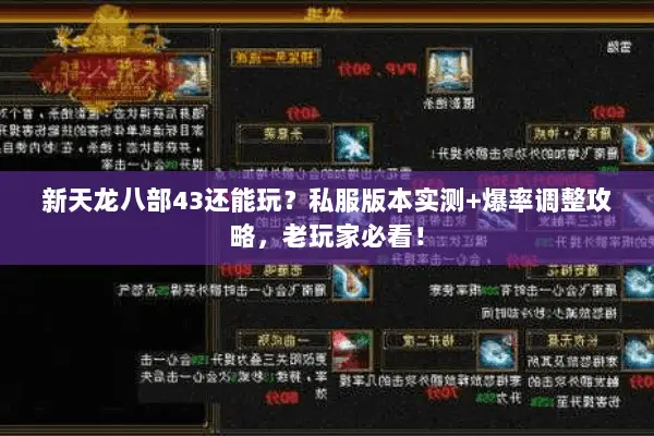 新天龙八部43还能玩？私服版本实测+爆率调整攻略，老玩家必看！