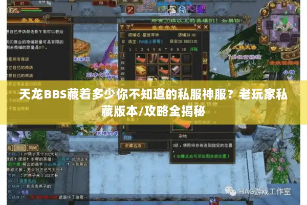 天龙BBS藏着多少你不知道的私服神服？老玩家私藏版本/攻略全揭秘