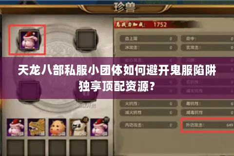 天龙八部私服小团体如何避开鬼服陷阱独享顶配资源? 天龙八部私服小团体如何避开鬼服陷阱独享顶配资源?