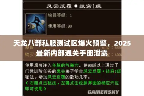 天龙八部私服测试区爆火预警,2025最新内部通关手册泄露 天龙八部私服测试区爆火预警,2025最新内部通关手册泄露