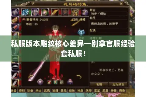 私服版本雕纹核心差异—别拿官服经验套私服! 私服版本雕纹核心差异—别拿官服经验套私服!