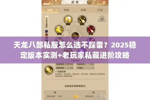 天龙八部私服怎么选不踩雷？2025稳定版本实测+老玩家私藏进阶攻略
