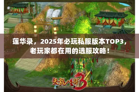 莲华录，2025年必玩私服版本TOP3，老玩家都在用的选服攻略！