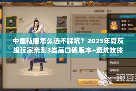 中国私服怎么选不踩坑？2025年骨灰级玩家亲测3类高口碑版本+避坑攻略