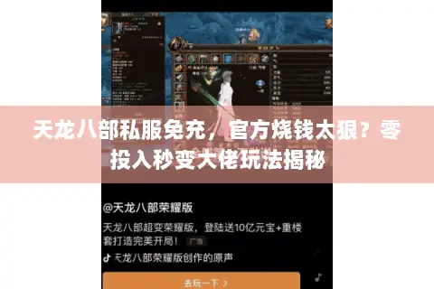 天龙八部私服免充,官方烧钱太狠?零投入秒变大佬玩法揭秘 天龙八部私服免充,官方烧钱太狠?零投入秒变大佬玩法揭秘