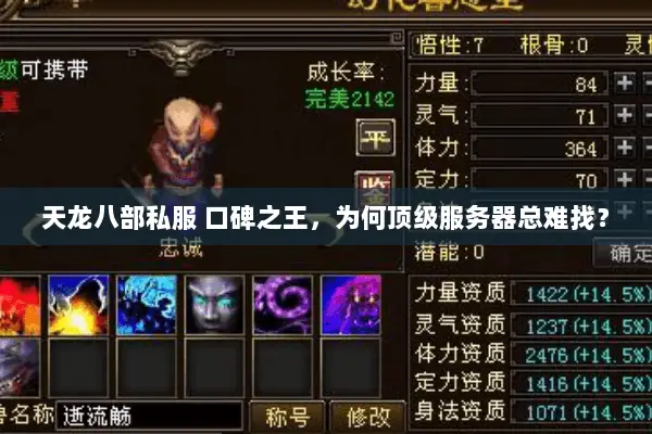 天龙八部私服 口碑之王,为何顶级服务器总难找? 天龙八部私服 口碑之王,为何顶级服务器总难找?