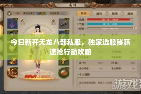 今日新开天龙八部私服,独家选服秘籍速抢行动攻略 今日新开天龙八部私服,独家选服秘籍速抢行动攻略