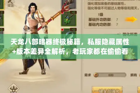 天龙八部暗器终极秘籍,私服隐藏属性+版本差异全解析,老玩家都在偷偷看? 天龙八部暗器终极秘籍,私服隐藏属性+版本差异全解析,老玩家都在偷偷看?