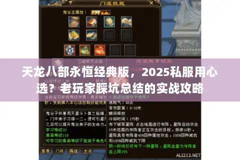 天龙八部永恒经典版，2025私服用心选？老玩家踩坑总结的实战攻略