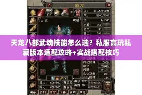 天龙八部武魂技能怎么选?私服高玩私藏版本适配攻略+实战搭配技巧 天龙八部武魂技能怎么选?私服高玩私藏版本适配攻略+实战搭配技巧