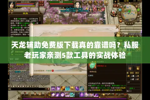 天龙辅助免费版下载真的靠谱吗?私服老玩家亲测5款工具的实战体验 天龙辅助免费版下载真的靠谱吗?私服老玩家亲测5款工具的实战体验