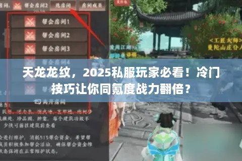 天龙龙纹,2025私服玩家必看!冷门技巧让你同氪度战力翻倍? 天龙龙纹,2025私服玩家必看!冷门技巧让你同氪度战力翻倍?