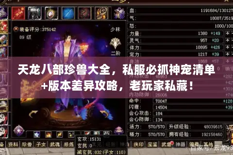 天龙八部珍兽大全,私服必抓神宠清单+版本差异攻略,老玩家私藏! 天龙八部珍兽大全,私服必抓神宠清单+版本差异攻略,老玩家私藏!