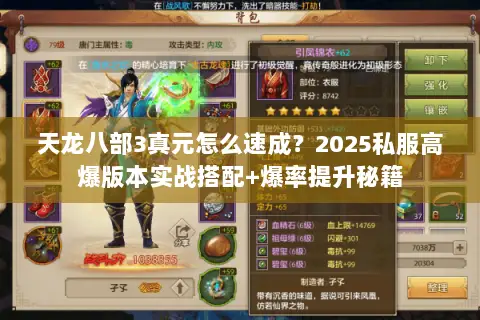 天龙八部3真元怎么速成?2025私服高爆版本实战搭配+爆率提升秘籍 天龙八部3真元怎么速成?2025私服高爆版本实战搭配+爆率提升秘籍