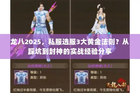 龙八2025,私服选服3大黄金法则?从踩坑到封神的实战经验分享 龙八2025,私服选服3大黄金法则?从踩坑到封神的实战经验分享