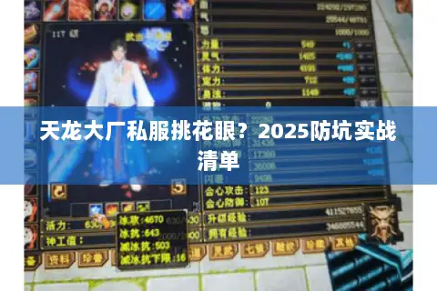 天龙大厂私服挑花眼？2025防坑实战清单