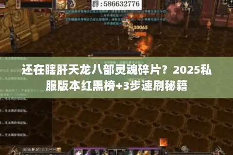 还在瞎肝天龙八部灵魂碎片?2025私服版本红黑榜+3步速刷秘籍 还在瞎肝天龙八部灵魂碎片?2025私服版本红黑榜+3步速刷秘籍