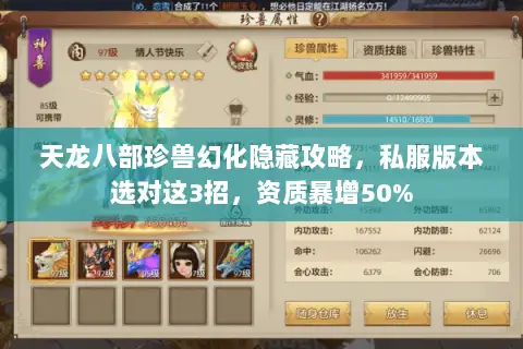 天龙八部珍兽幻化隐藏攻略,私服版本选对这3招,资质暴增50% 天龙八部珍兽幻化隐藏攻略,私服版本选对这3招,资质暴增50%