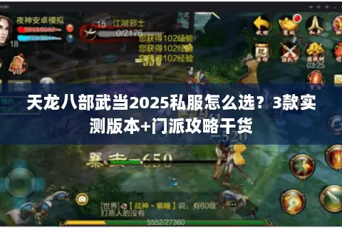 天龙八部武当2025私服怎么选？3款实测版本+门派攻略干货