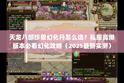 天龙八部珍兽幻化丹怎么选？私服高爆版本必看幻化攻略（2025最新实测）