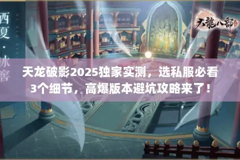 天龙破影2025独家实测,选私服必看3个细节,高爆版本避坑攻略来了! 天龙破影2025独家实测,选私服必看3个细节,高爆版本避坑攻略来了!
