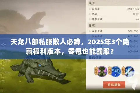 天龙八部私服散人必蹲,2025年3个隐藏福利版本,零氪也能霸服? 天龙八部私服散人必蹲,2025年3个隐藏福利版本,零氪也能霸服?