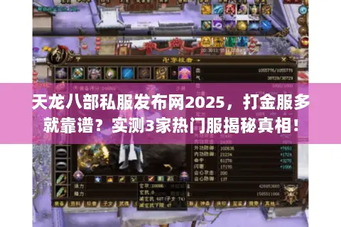 天龙八部私服发布网2025,打金服多就靠谱?实测3家热门服揭秘真相! 天龙八部私服发布网2025,打金服多就靠谱?实测3家热门服揭秘真相!